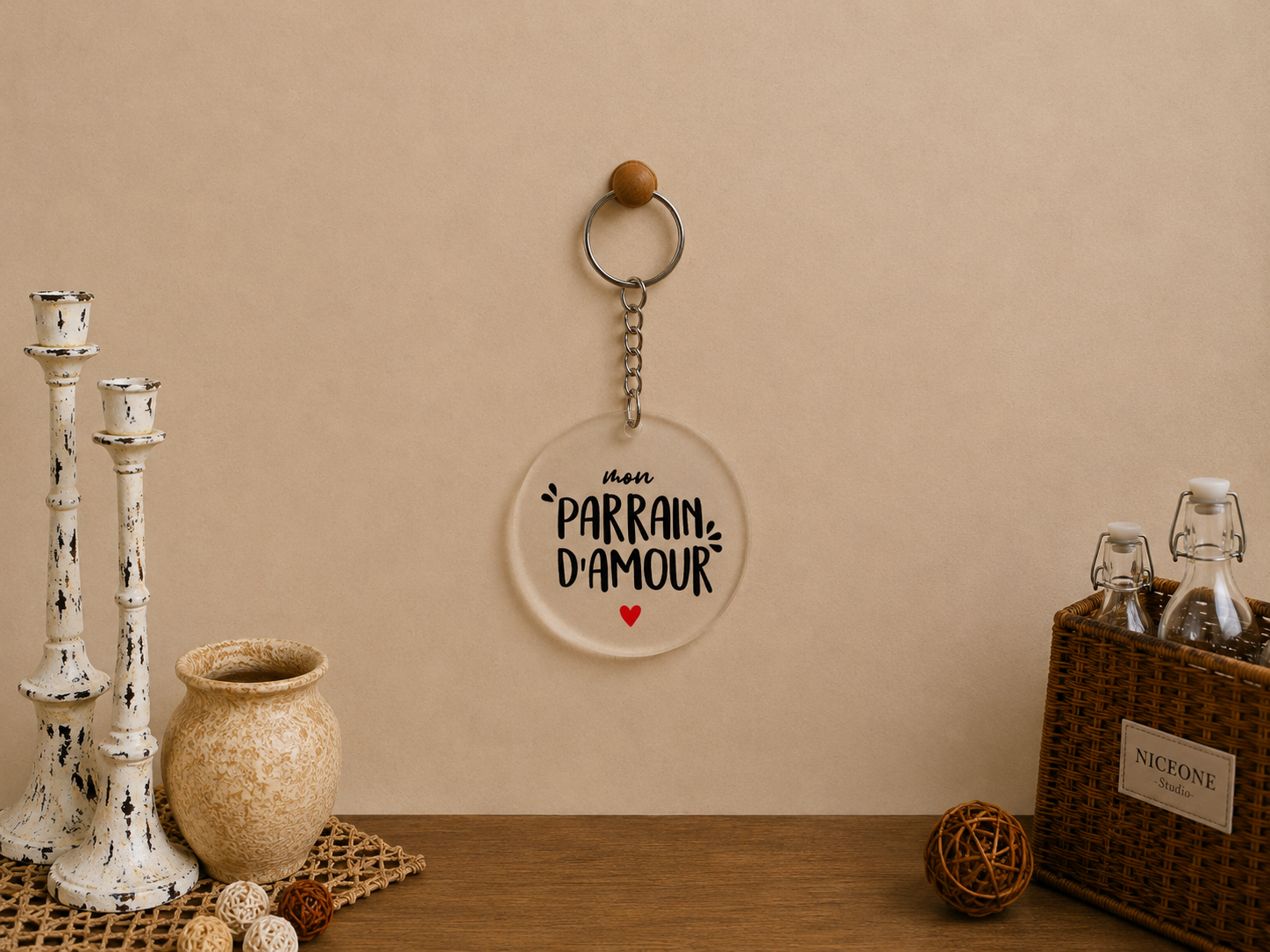 Porte clés « Parrain d’Amour »